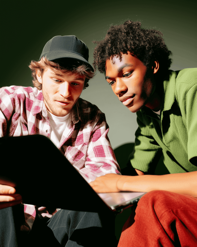 Students studying